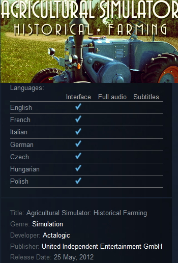 Agricultural Simulator: Historical Farming Steam - Click Image to Close